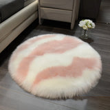 Yeknu Ripple Super Soft Cute Rug Decor Gilrs Bedroom Bedside Round Floor Mat Kids Room Elegant Carpet 40x40cm Can Be Used As Cushion