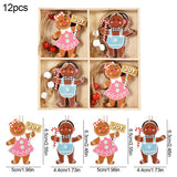 Yeknu Christmas Wooden Pendants Gingerbread Man Gnomes Xmas Tree Hanging Oranment Noel Navidad Decorations for Home New Year Gift