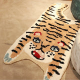 Yeknu Irregular Tiger Pattern Living Room Carpet Cute Leopard Print Children's Bedroom Rug Aesthetics Rugs тигр ковер 호랑이 양탄자 Tapis IG