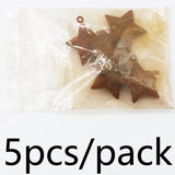 Yeknu (5 pieces/pack) 4.5cm Retro Rusty Christmas Bell Decoration Star Horn Bell New Year Festival Decoration Pendant DIY