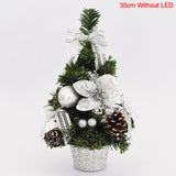 Yeknu 20/30cm Artificial Christmas Tree Table Ornament with LED Light Balls Christmas Decoration for Home New Year Gift Mini