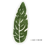 Yeknu Green Leaf Shape Palm Tree Tufted Rug Soft Plush Carprt Floormat Bedside Rug Room Decor Non-slip Absorbent Bathroom Floor Mat