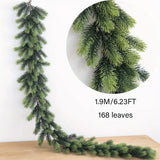 Yeknu Christmas Artificial PE Hanging Rattan Decorative Cedar Garland with LED Light Garland for Mantel Fireplace Tablecloth