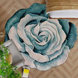 Yeknu Special-Shaped New Flower Soft Floor Mat Purple Peony Art Rug Cushion Rugs For Bedroom Table Living Room Carpet