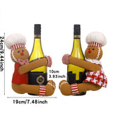 Yeknu Christmas decoration supplies couple gingerbread man doll wine bottle hug wine bottle sleeve creative wine bottle decoration