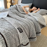 Yeknu New Half Sides Fleece Autumn Winter Blanket Soft Fluffy Maternal and Child Grade Bed Blankets Warm Breathable Sofa Cover Blanket