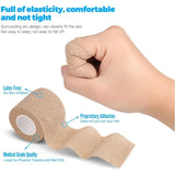 Yeknu 1pc Self Adherent Cohesive Bandage Wrap Stretch Non Woven Self Adhesive Tape - Skin Colour Athletic Elastic Bandage