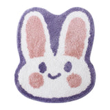 Yeknu Cartoon Rabbit Ins Wind Flocking Doorway Carpet Irregular Non-slip Absorbent Dirt Resistant Foot Mat Bedroom Bedside Mat