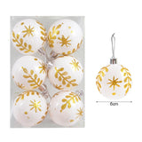 Yeknu 6Pcs/box 6cm Christmas Ball Ornaments Xmas Tree Hanging Pendant Christmas Decorations for Home Navidad Natal New Year Gift