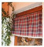 Yeknu Check Plaid Window Valances Red and Black Farmhouse Design Window Treatment Decor Curtains Rod Pocket Valances for Kitch