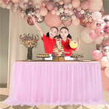 Yeknu Tulle table skirt high-end gold-rimmed mesh wedding New Year's party decoration hotel supplies mesh table skirt table cover