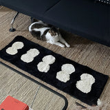 Yeknu Retro Artistic Black White Tufting Carpet Soft  Fluffy Bedside Bedroom Carpet Silicone Anti-skid Back Door Mat