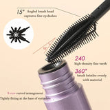 Yeknu Black Brown Mascara Waterproof Long Lasting Extension Eyelashes Lengthening Curling Mascara Purple Eyelash Makeup Cosmetic