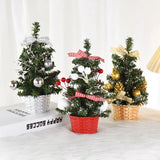 Yeknu 20/30cm Artificial Christmas Tree Table Ornament with LED Light Balls Christmas Decoration for Home New Year Gift Mini