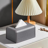 Yeknu Household Tissue Box Leather Napkin Holder Rectangle Wet Paper Case Living Room Office Decorative Car Organizer Desk Storage Box