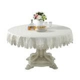 Yeknu European Style Round Tablecloth, Elegant Lace Tablecloth, Dining Table Cloth, Kitchen Table Cover, Decorative Towel