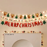 Yeknu LED String Light DIY Handmade Decorated Merry Christmas Holiday Hanging Home Room Background Pull Flag Banner Christmas Pendant