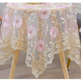 Yeknu New Square Small Fresh Rural Style Fabric Art Lace Lace Home Tablecloth Household Fresh Air Dining Table Cover Cloth