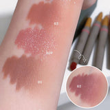 Yeknu Double Ended Silky Matte Eye Shadow Stick Rose Brown Glitter Nude Eyeshadow Pen With Eye Shadow Halo Dye Brush 2 in 1