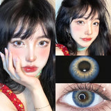 Yeknu 1 Pair Korean Lenses Color Contact Lenses for Eyes Natural Color Cosmetics with Diopter Lenses Anime Accessories Yearly Use