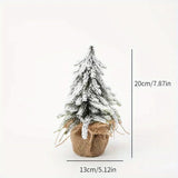 Yeknu 1 Piece Mini Falling Snow Christmas Tree PE Flocked Christmas Tree Tabletop Decorator Scene Arrangement Decorations