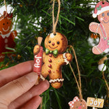 Yeknu Christmas Wooden Pendants Gingerbread Man Gnomes Xmas Tree Hanging Oranment Noel Navidad Decorations for Home New Year Gift