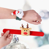 Yeknu 1PC LED Christmas Slap Circle Bracelet Clap Circle Elderly Santa Claus Elk Adult Children Christmas Gifts Christmas Decorations