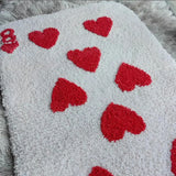 Yeknu Card Love No. 8 Tufted Rug Red And White Rectangular Living Room Bedroom Decorative Carpet Bathroom Mat