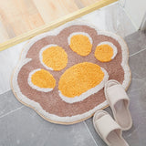 Yeknu Cartoon Cat Paw Flocking Carpet Floor Mat Household Bedroom Toilet Bathroom Non-slip Mat Absorbent Foot Mat