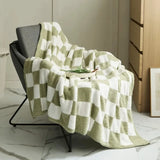 Yeknu Textile City Ins Nordic Sofa Blanket Checkerboard Plaid Velvet Throw Blanket Home Sofa Cover Knitted Blanket 150x200cm