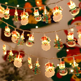 Yeknu Christmas Lights String Santa Claus Snowman Battery-operated Garland LED Christmas Decorative Light Party New Year's Decor