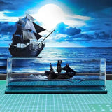 Yeknu Black Pearl Pirate Ship Cruise Ship Fluid Drift Bottle Never Capsize Desktop Decompression Decoration Ornament