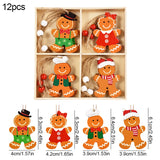 Yeknu Christmas Wooden Pendants Gingerbread Man Gnomes Xmas Tree Hanging Oranment Noel Navidad Decorations for Home New Year Gift