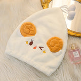 Yeknu 26x33cm 1pc Cartoon Shepherd Star Dry Hair Cap Micron Yarn Princess Hat Coral Velvet Absorbent Dry Hair Towel