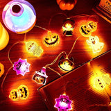 Yeknu Halloween Party LED String Lights Pumpkin Ghost Spider Web Hanging Lamp For Halloween Home Indoor Outdoor Decoration Props 2024