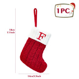 Yeknu Christmas Socks Knitting Snowflake Letter Stocking Christmas Decoration For Home 2024 Xmas Tree Ornament Gift Navidad Natal 2024