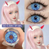 Yeknu 1 Pair Cosplay Contact Lenses Anime Eye Lenses Halloween Beautiful Pupil Red Cosmetic Colored Lenses Yearly Eye Contact