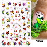 Yeknu - 3D Purple Blue Evil Eyes Nail Art Stickers Snake Flame Star Sliders Decoration Cute Grasshopper Animal Gel Polish Decals FBEB173