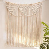 Yeknu Handmade Macrame Cotton Curtain Cotton Bohemia Macrame Tapetsry Bedside Wall Hanging Tapestry Door Window Curtain Beho Decor