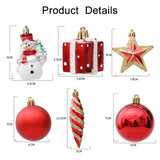 Yeknu Christmas Tree Balls Red Candy Cane Hanging Ornament Big Pendants Set Christmas Decorations For Home 2024 Natal Navidad New Year