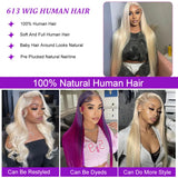 Yeknu 613 Blonde Lace Front Wig Straight Human Hair Wigs For Women 200 Density 13x4 13x6 HD Lace Frontal Wigs Pre Plucked Remy Hair