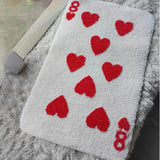 Yeknu Card Love No. 8 Tufted Rug Red And White Rectangular Living Room Bedroom Decorative Carpet Bathroom Mat