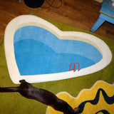 Yeknu Cartoon Love Shape Soft Plush Floor Mat for Children, Bedside Rugs, Kids' Room Decor, Bedroom Carpet, Home Rug, Swimming Pool