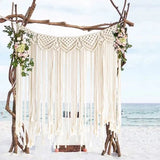 Yeknu Hand Woven Macrame  Curtain Tapestry Bohemian Wall Hanging Tapestry Window Door Curtains Wedding Background Home Decoration