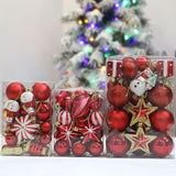 Yeknu Christmas Tree Balls Red Candy Cane Hanging Ornament Big Pendants Set Christmas Decorations For Home 2024 Natal Navidad New Year