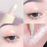 Yeknu Glitter Silver Lying Silkworm Pen Color Natural Brightening Eye Shadow Pencil Shimmer Glue Eyeliner Waterproof Korean Makeup