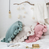 Yeknu Bohemian Knitted Pastel Color Pillowcase