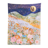 Yeknu Night Hill Flowers Tapestry