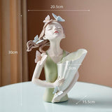 Yeknu Butterfly Forest Girl Figurine Vase