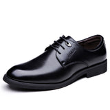 Yeknu Classic Business Formal Black For Men Wedding Lace up Designer Leather Breathable Casual Round Toe Shoes 1307-18